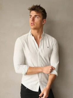 Modena Stripe Shirt - White -Cheap Clothing Store 2863White 04D