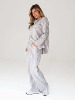 Elena Stripe Shirt - Light Brown -Cheap Clothing Store 2962Khaki 04D