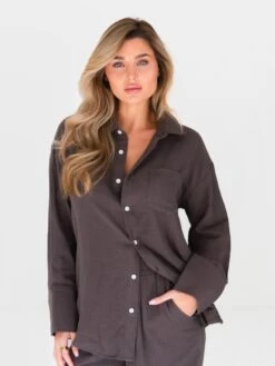 Camilla Shirt - Mocha -Cheap Clothing Store 2964Brown 02D