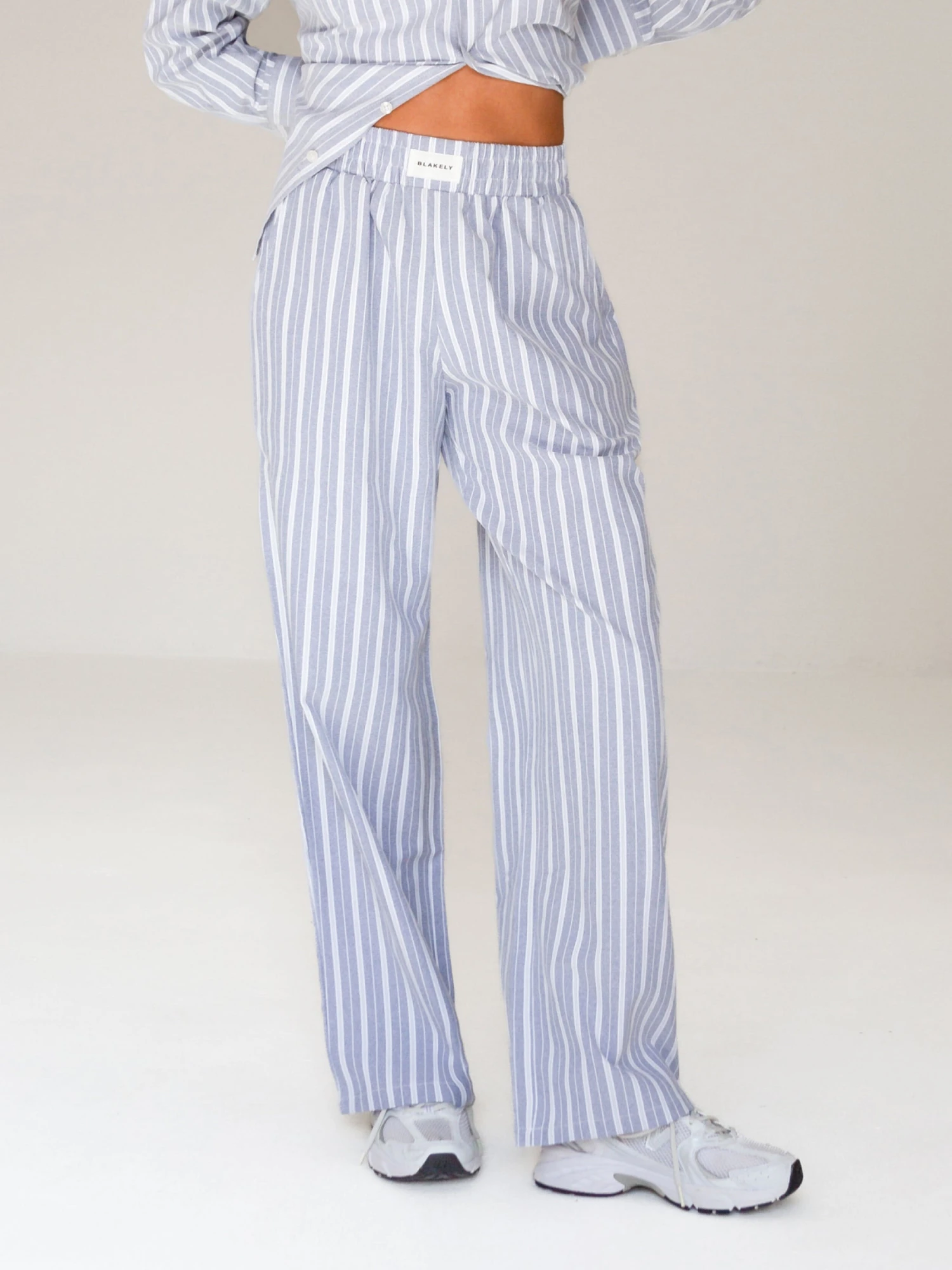 Elena Stripe Trousers - Blue 3 Elena Stripe Trousers - Blue