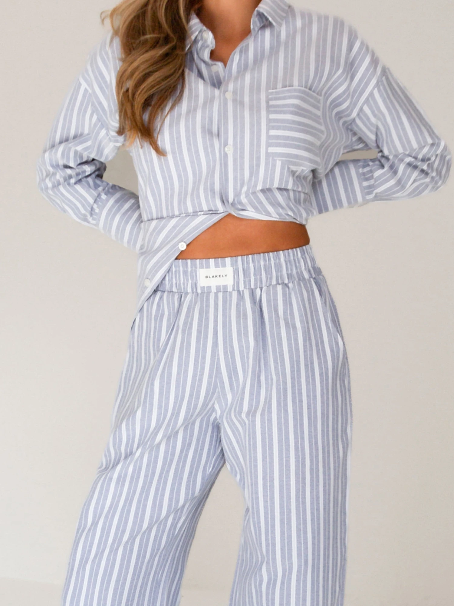 Elena Stripe Trousers - Blue 6 Elena Stripe Trousers - Blue - Image 4