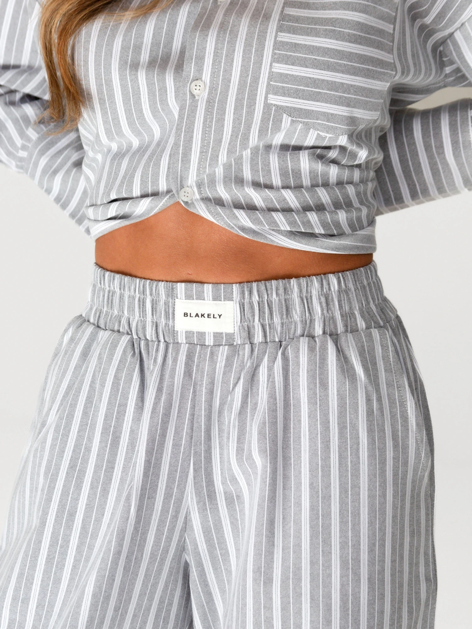Elena Stripe Trousers - Grey 4 Elena Stripe Trousers - Grey - Image 2