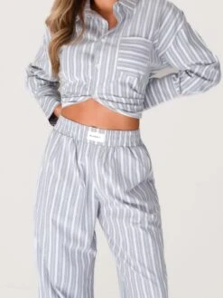 Elena Stripe Trousers - Grey 11 Elena Stripe Trousers - Grey -Cheap Clothing Store 2966Grey 04D