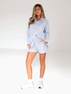 Elena Stripe Shorts - Blue 11 Elena Stripe Shorts - Blue -Cheap Clothing Store 2967BLUE 06D