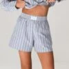 Elena Stripe Shorts - Grey -Cheap Clothing Store 2967GREYLEADD