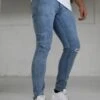 Vol. 7 Skinny Ripped Jeans - Blue -Cheap Clothing Store 701RBlue2D