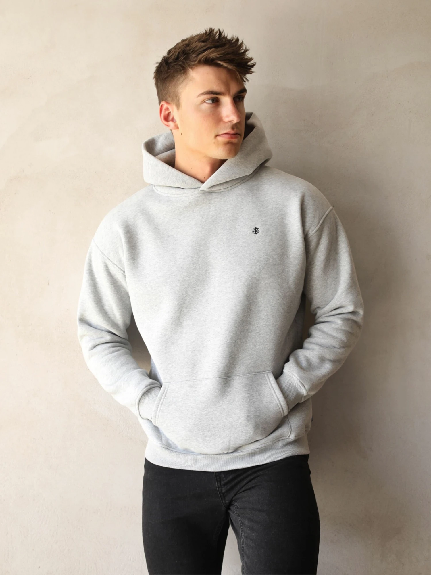 Anchor Relaxed Hoodie - Marl Grey 5 Anchor Relaxed Hoodie - Marl Grey - Image 3