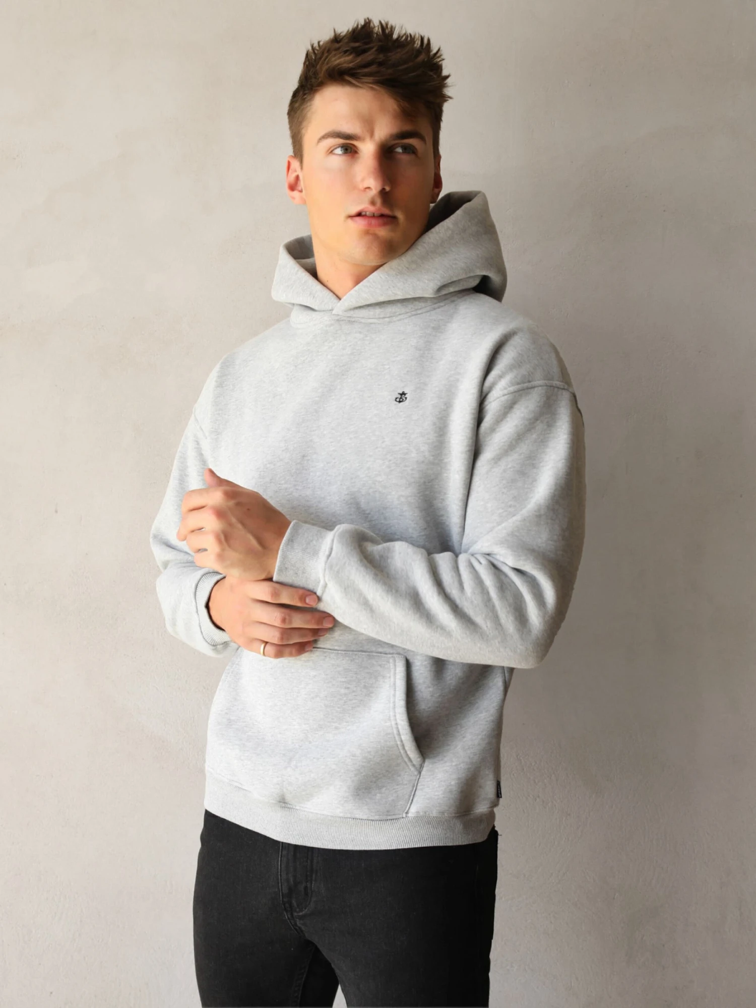 Anchor Relaxed Hoodie - Marl Grey 3 Anchor Relaxed Hoodie - Marl Grey