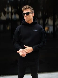 Members Relaxed Hoodie - Black & Blue -Cheap Clothing Store 836MBlackB 03D 1