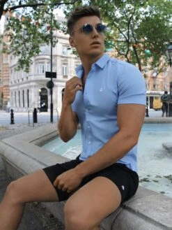 Canberra Short Sleeve Shirt - Blue 12 Canberra Short Sleeve Shirt - Blue -Cheap Clothing Store 850 3CanberraLondon2