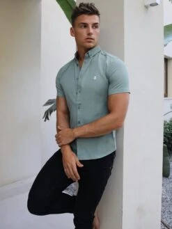 Pretoria Short Sleeve Shirt - Green -Cheap Clothing Store 850 7l.green3