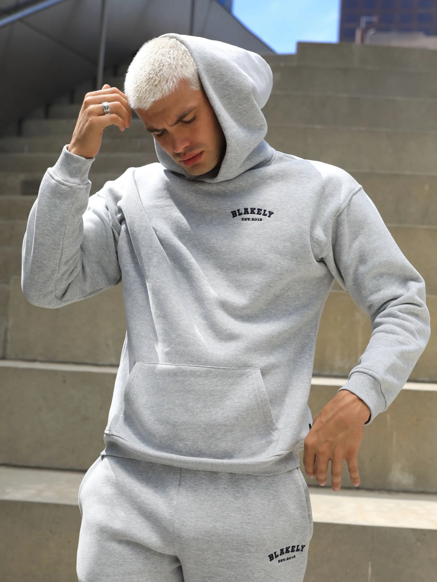 Heritage Relaxed Hoodie - Marl Grey 6 Heritage Relaxed Hoodie - Marl Grey - Image 4