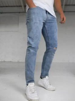 Vol. 9 Slim Ripped Jeans - Blue 7 Vol. 9 Slim Ripped Jeans - Blue -Cheap Clothing Store 986RBlue3D NewWebSize