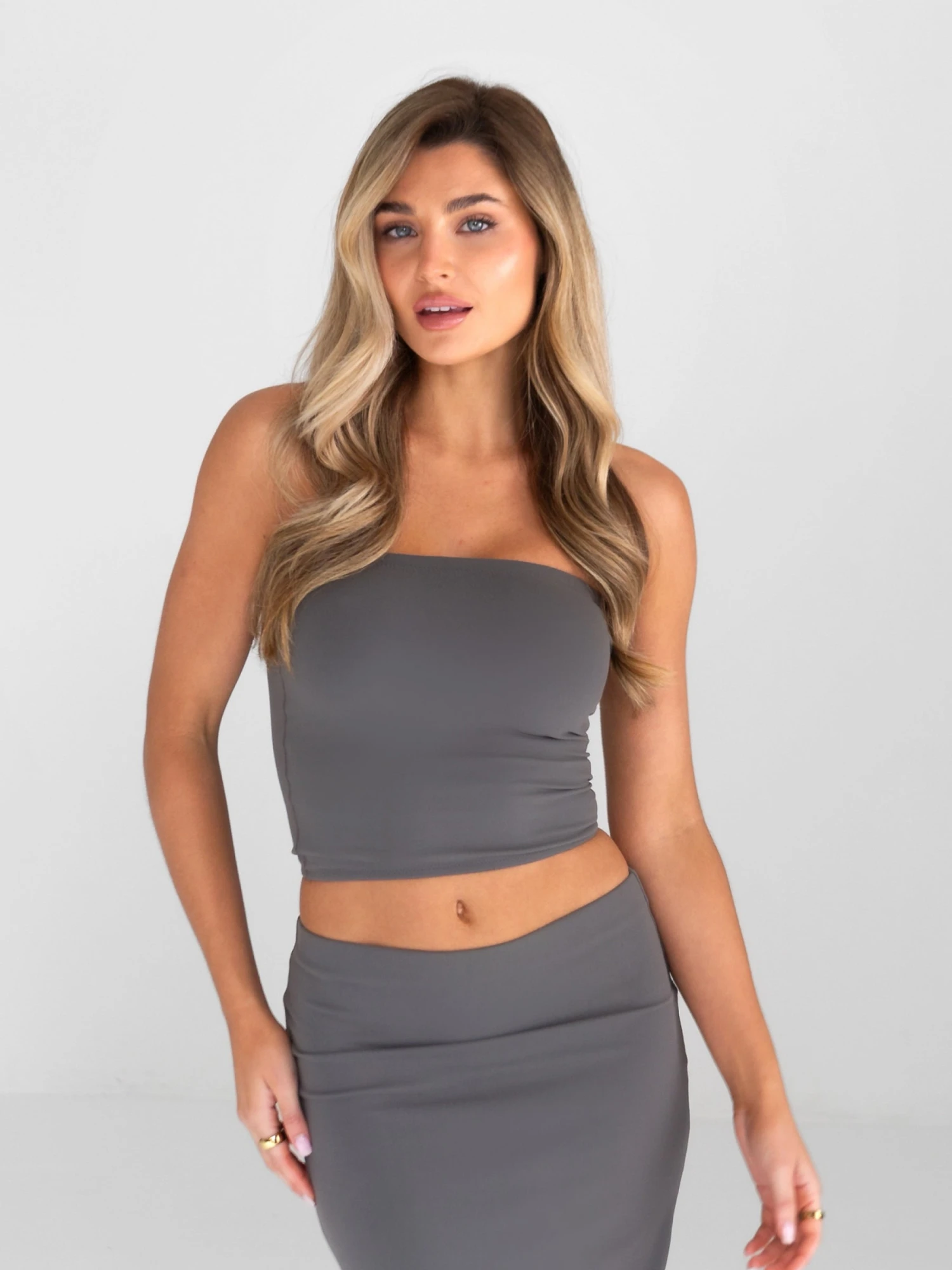 Alessia Bandeau Top - Charcoal 4 Alessia Bandeau Top - Charcoal - Image 2