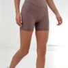 Studio Crossover Shorts - Mauve Brown 2 Studio Crossover Shorts - Mauve Brown -Cheap Clothing Store B601LightBrown 02LEADD