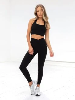 Studio Crossover Leggings - Black -Cheap Clothing Store B602Black 06D