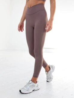 Studio Crossover Leggings - Mauve Brown -Cheap Clothing Store B602LightBrown 03D