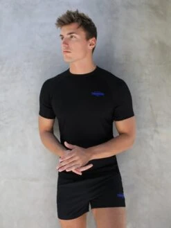 Slim Training T-Shirt - Black & Blue -Cheap Clothing Store Blue 03D 21d16817 6347 4ca6 9eaa f0d37d7ea905