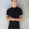 Slim Training T-Shirt - Black & Blue 2 Slim Training T-Shirt - Black & Blue -Cheap Clothing Store Blue 04LEADD