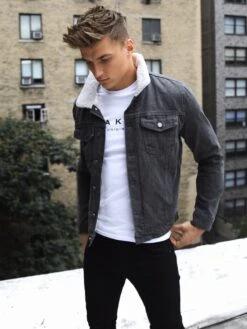 Boston Denim Jacket - Grey -Cheap Clothing Store Boston 3D