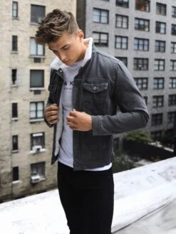 Boston Denim Jacket - Grey -Cheap Clothing Store Boston 4D