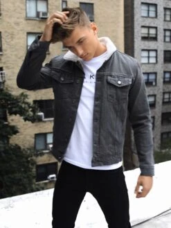 Boston Denim Jacket - Grey -Cheap Clothing Store Boston 5D