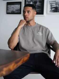 Italia Relaxed T-Shirt - Stone Grey -Cheap Clothing Store Brand2 05D