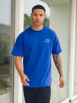 Italia Relaxed T-Shirt - Cobalt Blue -Cheap Clothing Store Brand2 11D