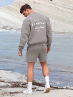 Italia Relaxed Jogger Shorts - Stone Grey 11 Italia Relaxed Jogger Shorts - Stone Grey -Cheap Clothing Store Brand2 20D