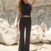 Alessia Flared Trousers - Black 1 Alessia Flared Trousers - Black -Cheap Clothing Store Brand 01D
