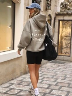 Italia Oversized Hoodie - Stone Grey -Cheap Clothing Store Brand 43D