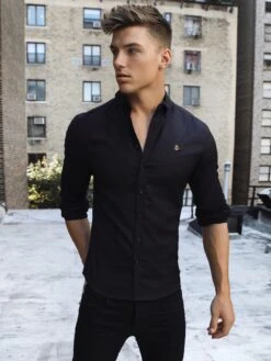 Farringdon Fitted Stretch Shirt - Black 10 Farringdon Fitted Stretch Shirt - Black -Cheap Clothing Store Farringdon 1D