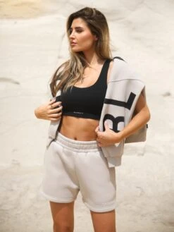 Isabel Jogger Shorts - Stone -Cheap Clothing Store Frame196