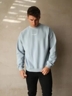 Statement Relaxed Jumper - Ice Blue -Cheap Clothing Store Frame21