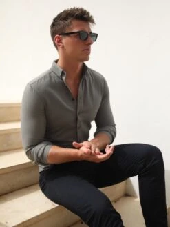 Anderson Shirt - Khaki Green -Cheap Clothing Store Frame40