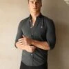 Arlo Soft Stretch Shirt - Charcoal 1 Arlo Soft Stretch Shirt - Charcoal -Cheap Clothing Store Frame59