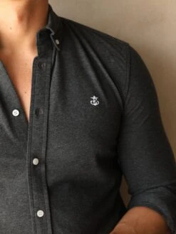 Arlo Soft Stretch Shirt - Charcoal -Cheap Clothing Store Frame60