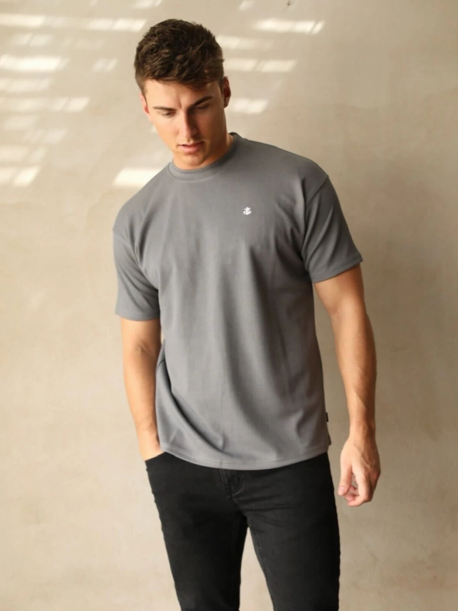 Ceuta Textured Oversized T-Shirt - Grey 4 Ceuta Textured Oversized T-Shirt - Grey - Image 2