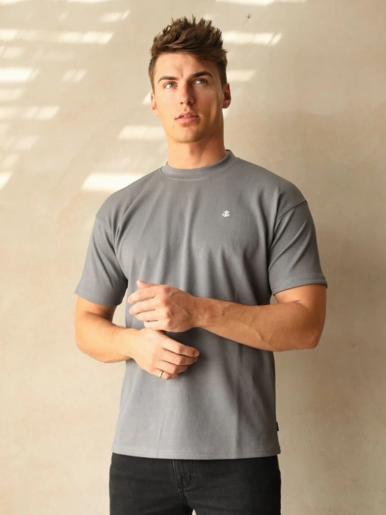 Ceuta Textured Oversized T-Shirt - Grey 3 Ceuta Textured Oversized T-Shirt - Grey