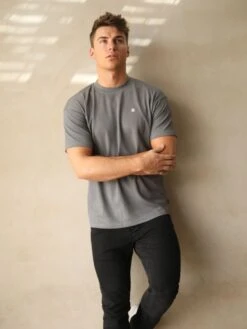 Ceuta Textured Oversized T-Shirt - Grey 8 Ceuta Textured Oversized T-Shirt - Grey -Cheap Clothing Store Frame64